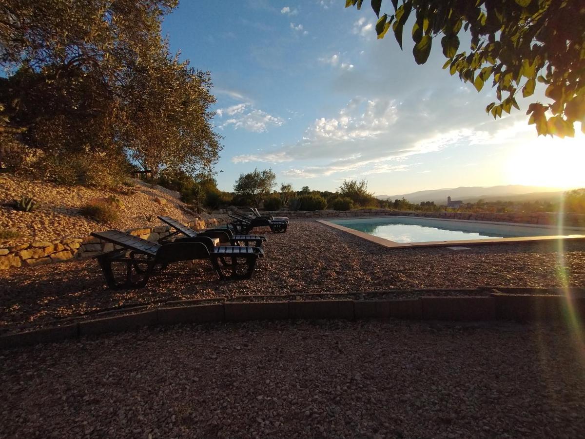 Les Agaves Piscine Panoramique Vue Exceptionnelle Bed and Breakfast Grospierres Εξωτερικό φωτογραφία