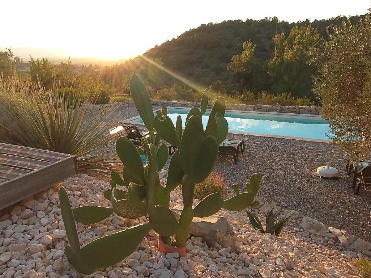 Les Agaves Piscine Panoramique Vue Exceptionnelle Bed and Breakfast Grospierres Εξωτερικό φωτογραφία